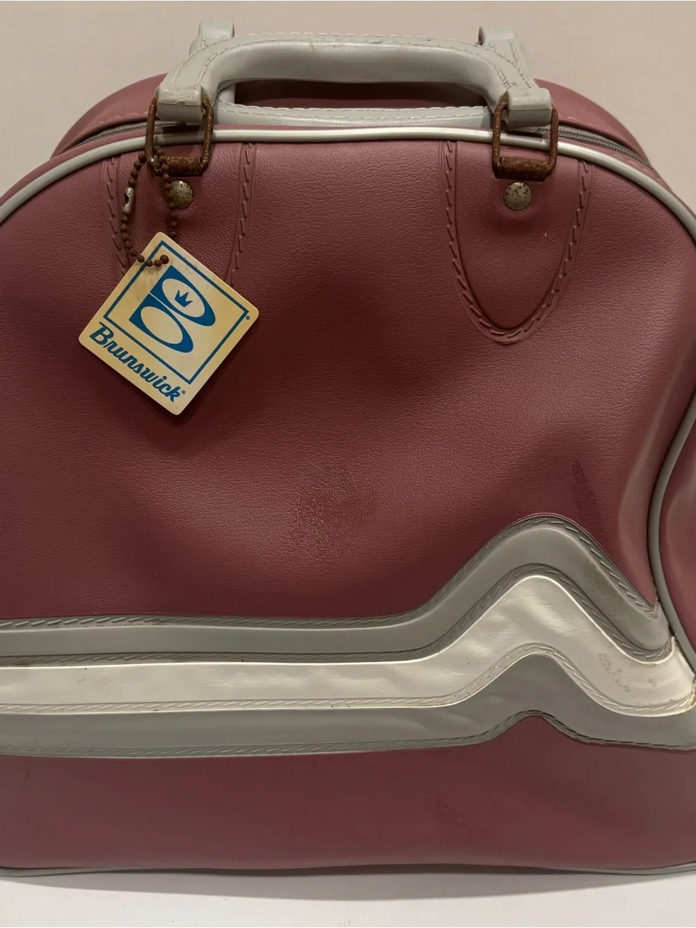 Vintage Brunswick Travel/Bowling Bag with Cream Trim rockabilly purse